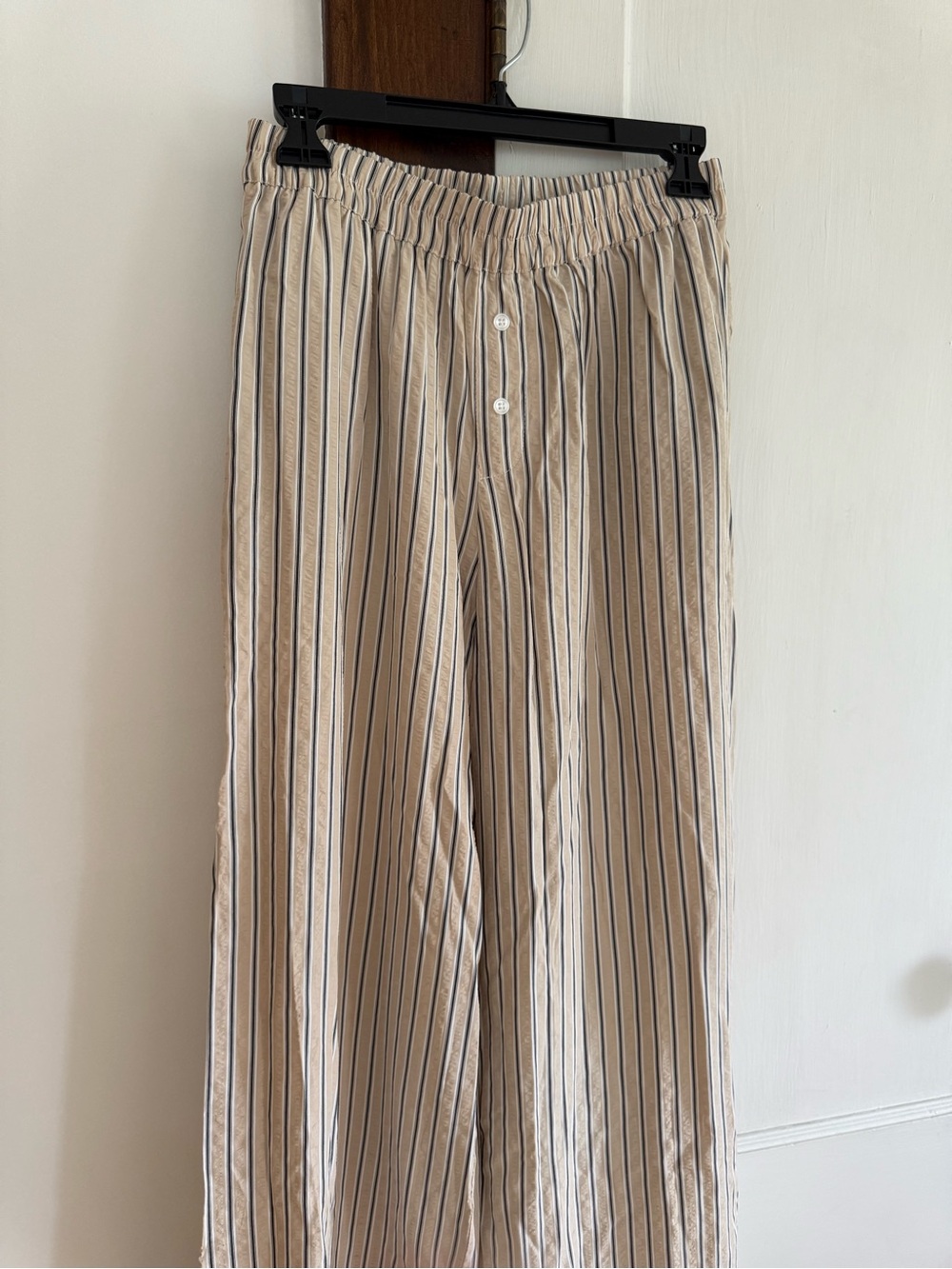 Striped lineny wide leg pants